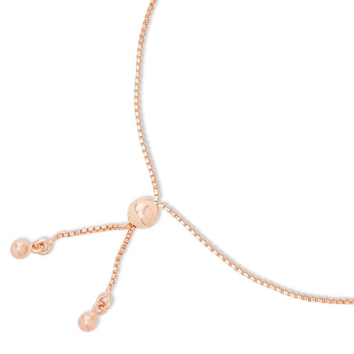 Bamboo Elegance Rose Gold Plated 925 Silver Bracelet (Adjustable)