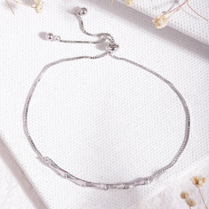 Bamboo Look 925 Silver Bracelet