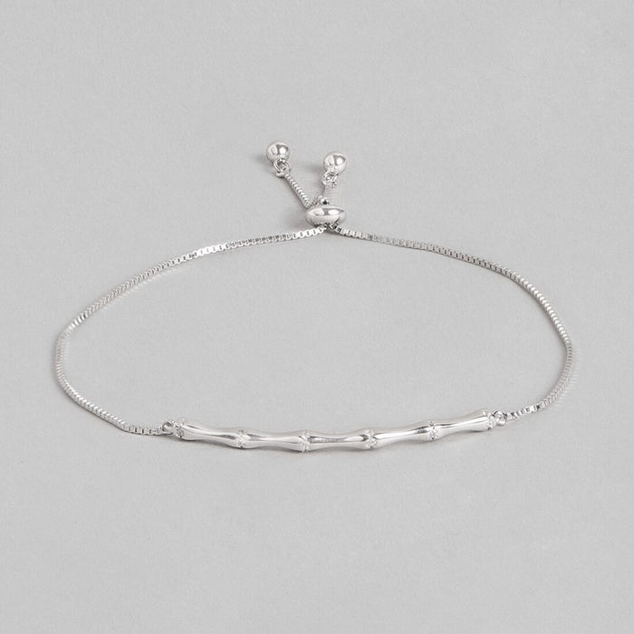 Bamboo Look 925 Silver Bracelet