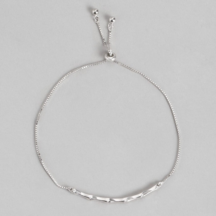 Bamboo Look 925 Silver Bracelet