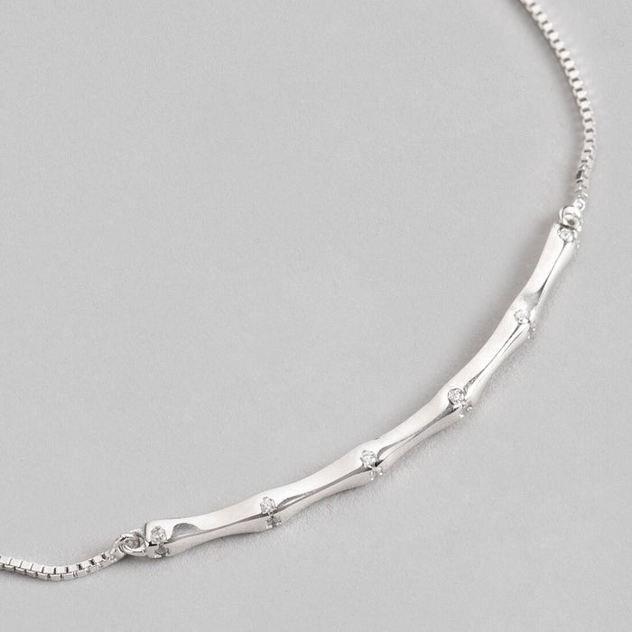 Bamboo Look 925 Silver Bracelet
