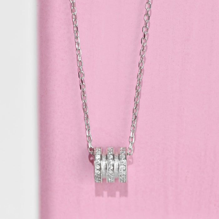 Barrel CZ 925 Sterling Silver Necklace