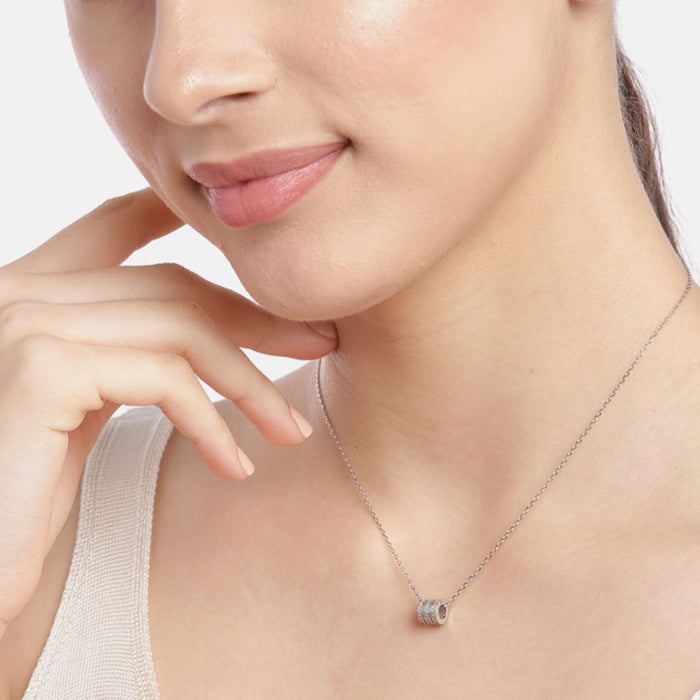 Barrel CZ 925 Sterling Silver Necklace
