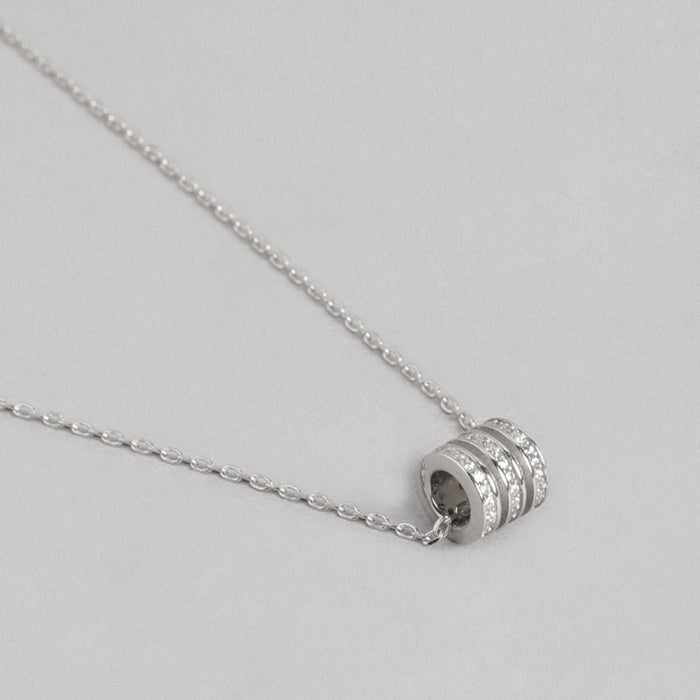 Barrel CZ 925 Sterling Silver Necklace