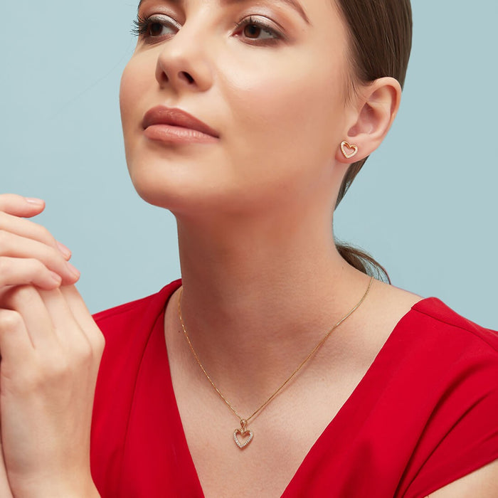 Be my Valentine Rose Gold 925 Silver Jewellery Set