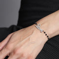 Beaded Black Love 925 Sterling Silver Bracelet