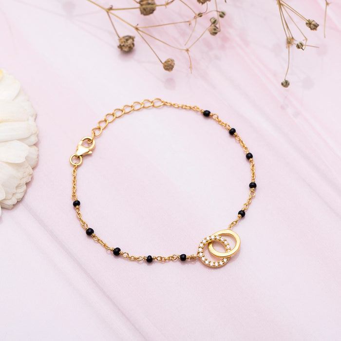 Beaded CZ 925 Silver Mangalsutra Bracelet