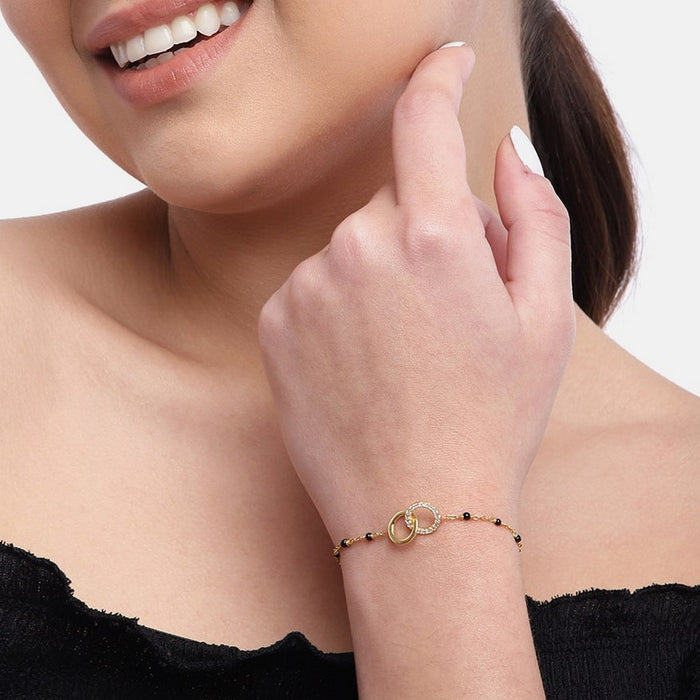 Beaded CZ 925 Silver Mangalsutra Bracelet