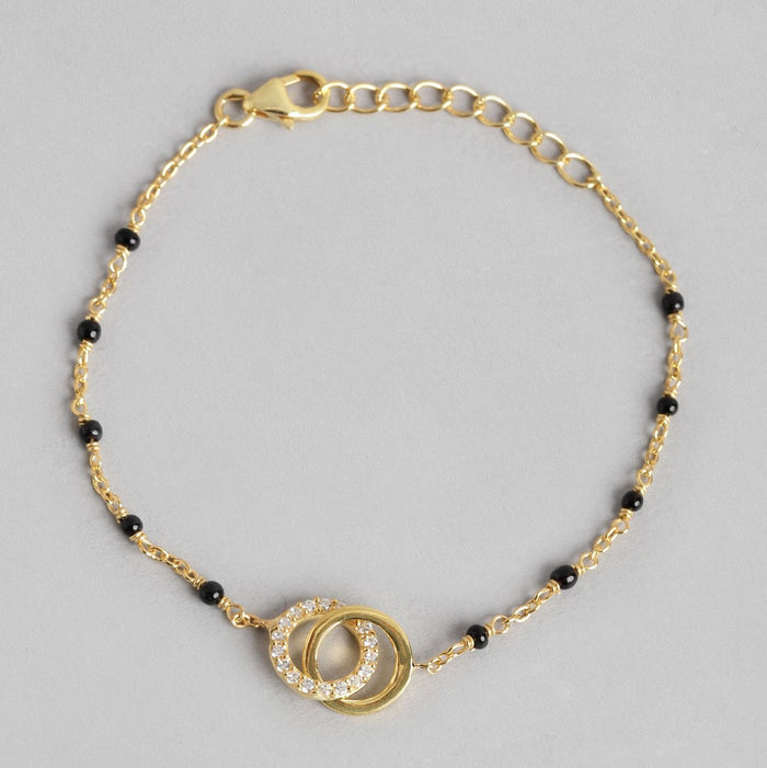 Beaded CZ 925 Silver Mangalsutra Bracelet
