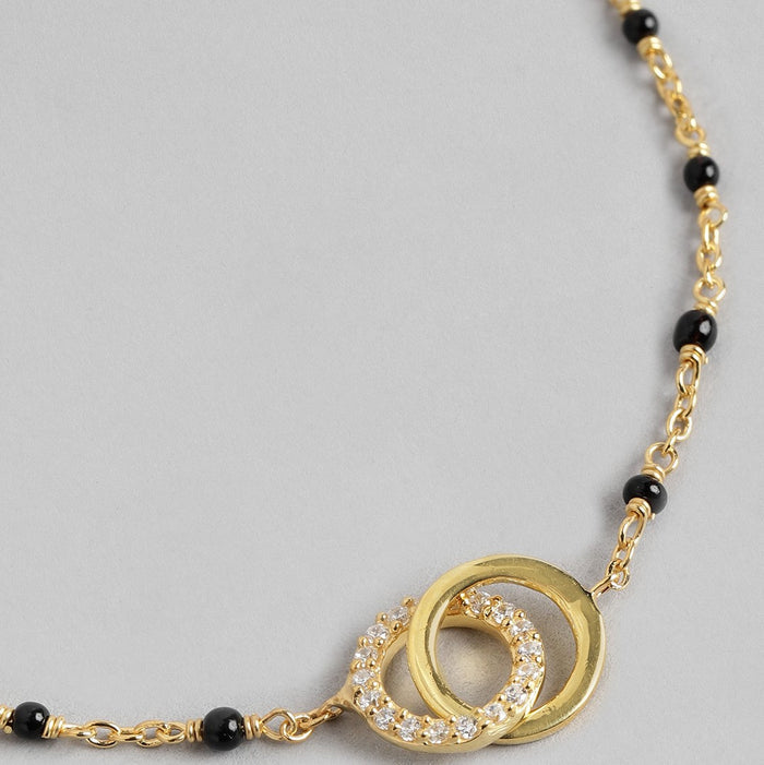 Beaded CZ 925 Silver Mangalsutra Bracelet
