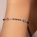 Beaded Evil Eye 925 Sterling Silver Bracelet
