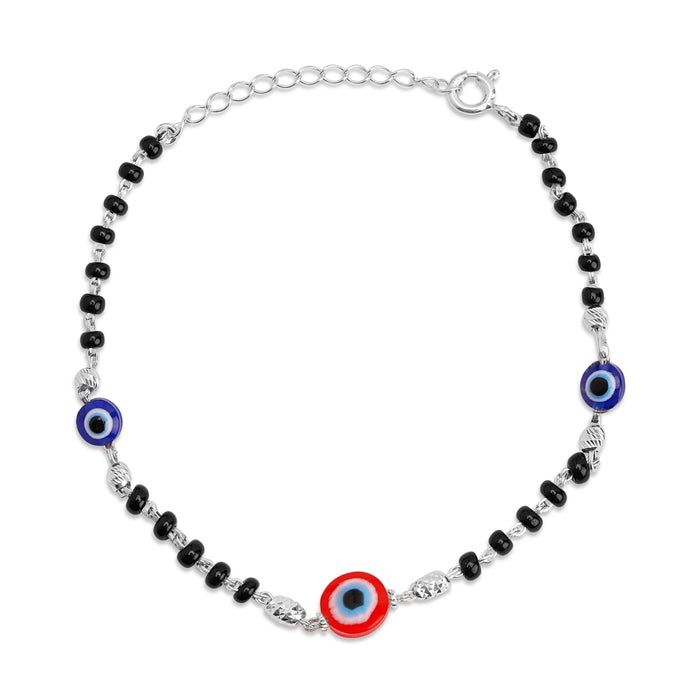 Beaded Evil Eye 925 Sterling Silver Chain Bracelet Gift Hamper