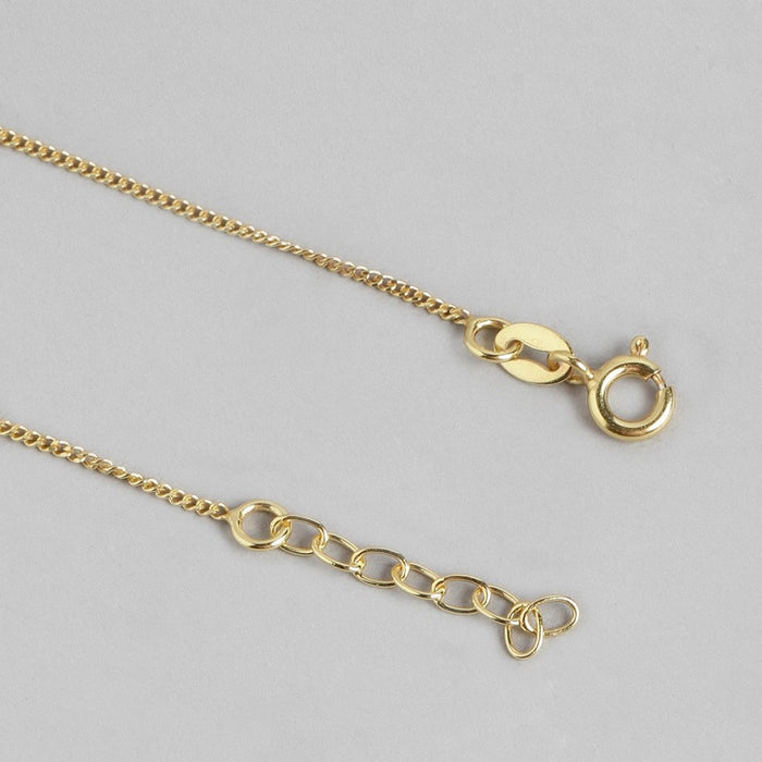 Beaded Gold-Plated 925 Sterling Silver Chained Anklet