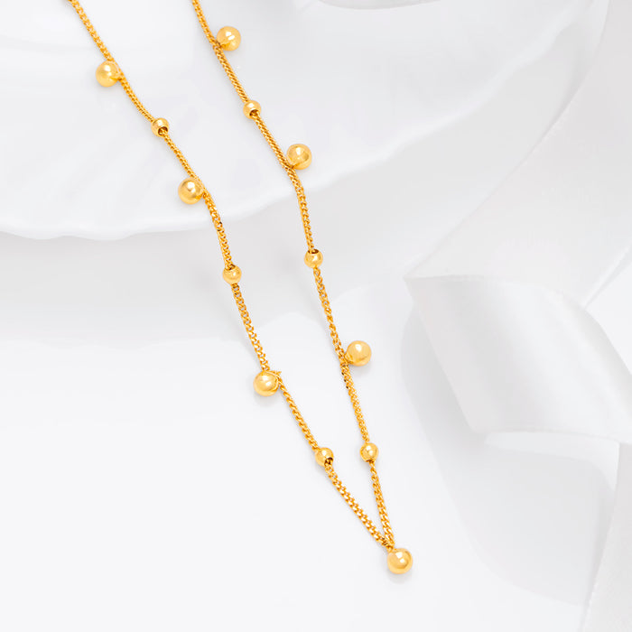 Beaded Gold Plated 925 Sterling Silver Necklace