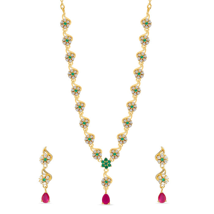 Beautifully Glittering Gold Plated 925 Sterling Silver Jewelry Set
