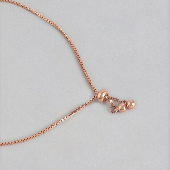 Bella Floral 925 Silver Bracelet in Rose Gold