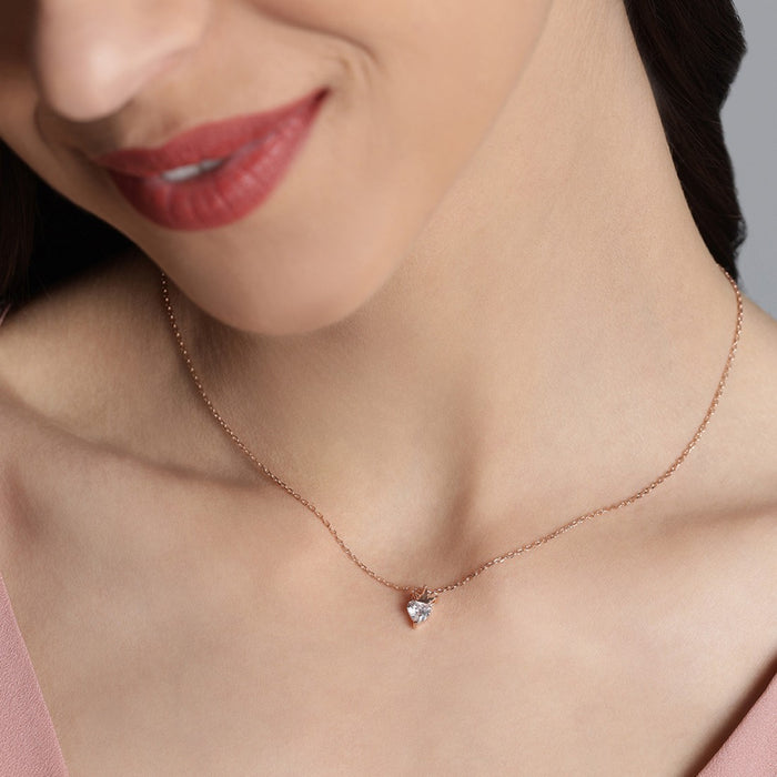 Beloved Rose-Gold Plated 925 Sterling Silver CZ Necklace