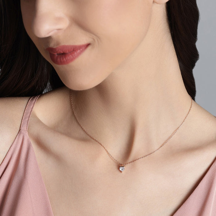 Beloved Rose-Gold Plated 925 Sterling Silver CZ Necklace
