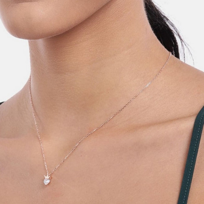 Beloved Rose-Gold Plated 925 Sterling Silver CZ Necklace