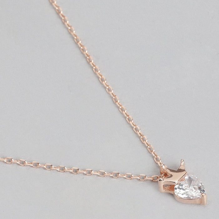 Beloved Rose-Gold Plated 925 Sterling Silver CZ Necklace