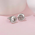 Bezel Solitaire Stud 925 Silver Earrings