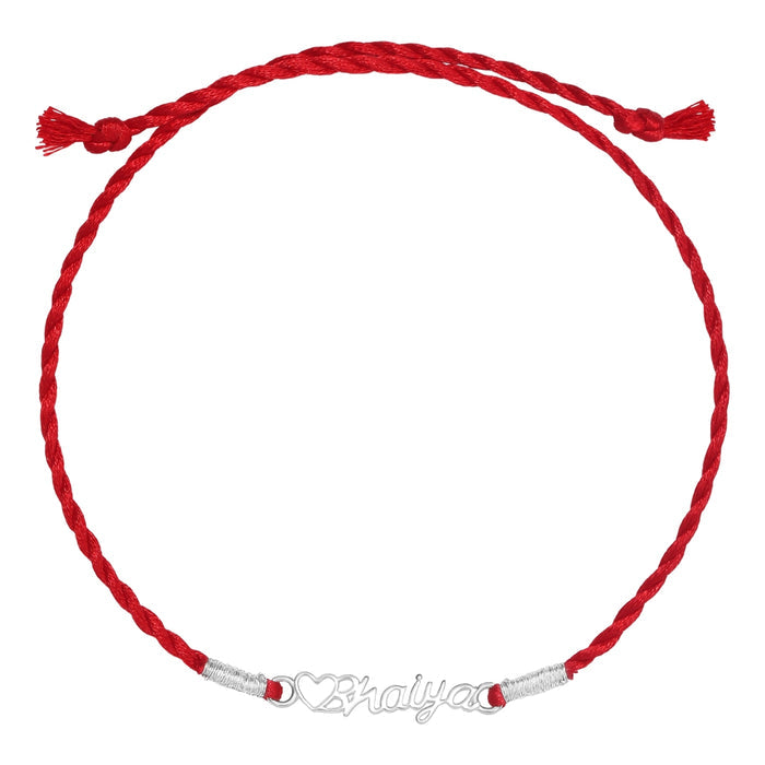 Bhaiya & Bhabhi Rhodium Plated 925 Sterling Silver Thread Rakhi Combo