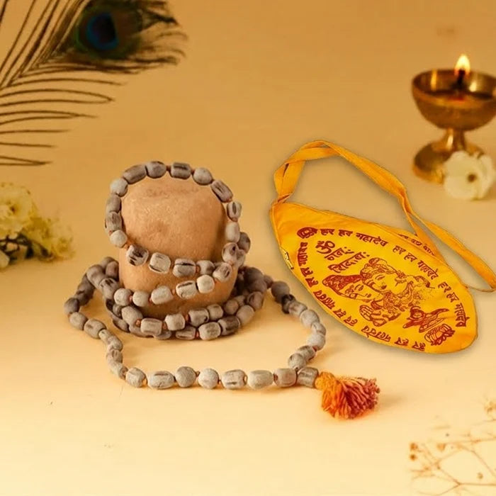 Bhakti Jaap Combo: Certified 108 Beads Tulsi Mala & Sacred Jaap Bag