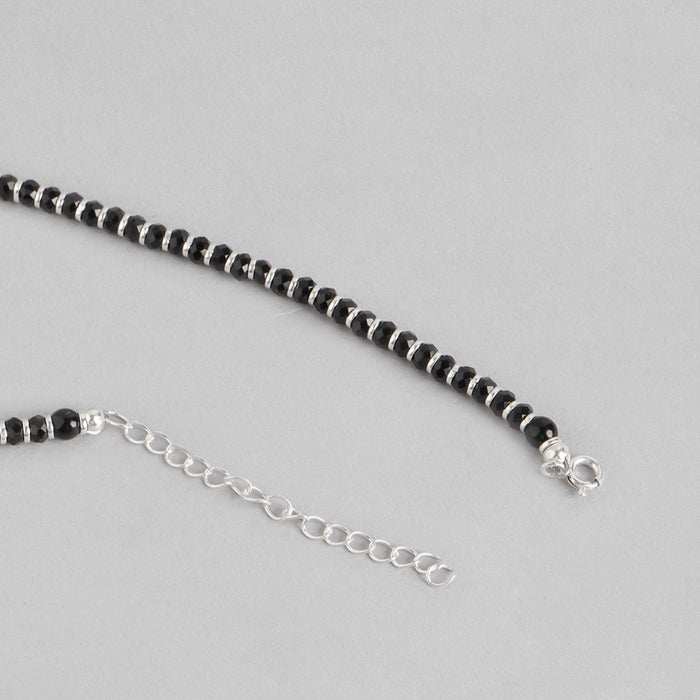 Black Beads 925 Sterling Silver Necklace