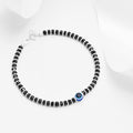 Black Beads Evil Eye 925 Silver Bracelet (Adjustable)