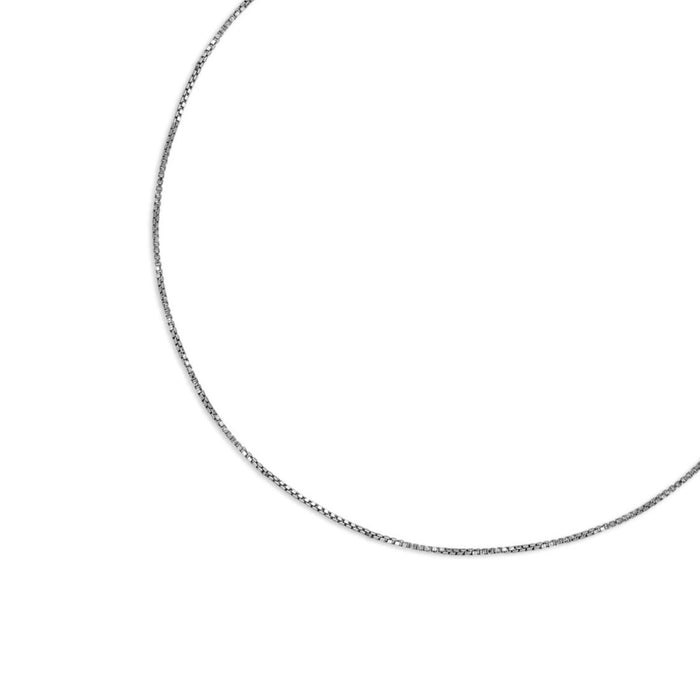 Black Cable Rhodium Plated 925 Silver Box Chain Anklet