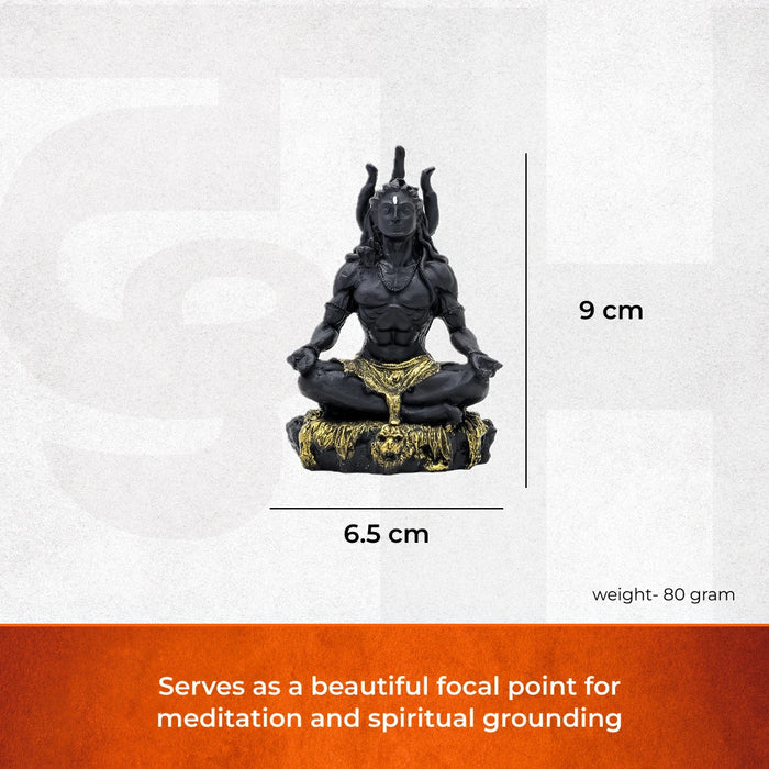Black & Gold Shiva Idol – For Car, Office & Home - view 3