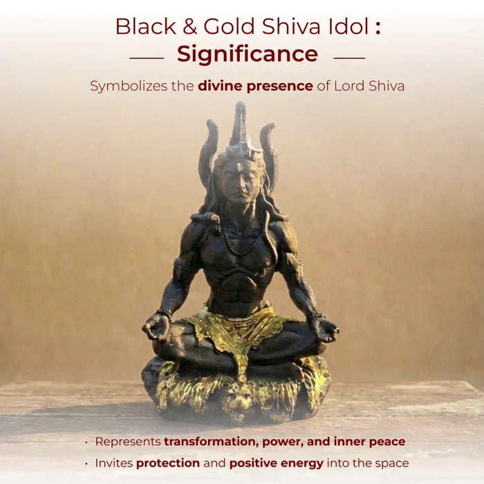 Black & Gold Shiva Idol – For Car, Office & Home - view 4