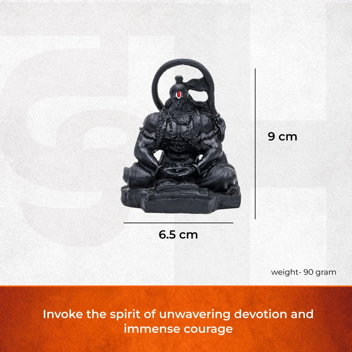 Black Hanuman Ji Idol with Tilak - Perfect for Car & Office Desks - view 3