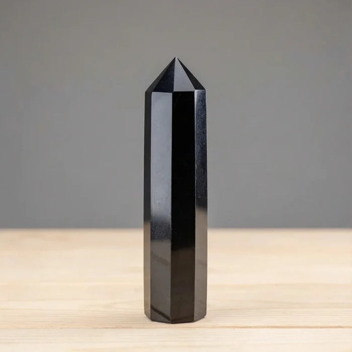 Black Obsidian Crystal Tower: Protection & Grounding - view 3