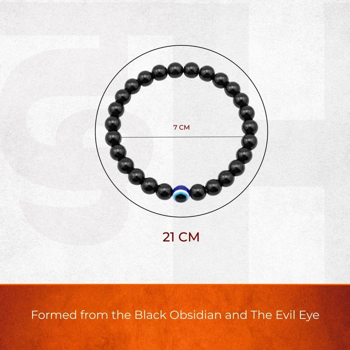 Black Obsidian Evil Eye Bracelet - view 2