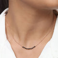 Black Onyx Rose Gold Plated 925 Sterling Silver Mangalsutra