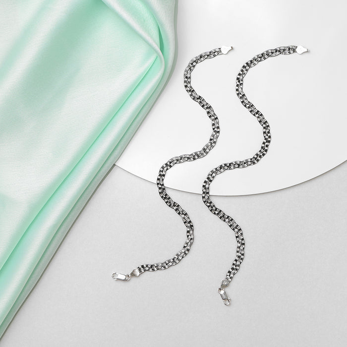 Black Tangled 925 Sterling Silver Anklet
