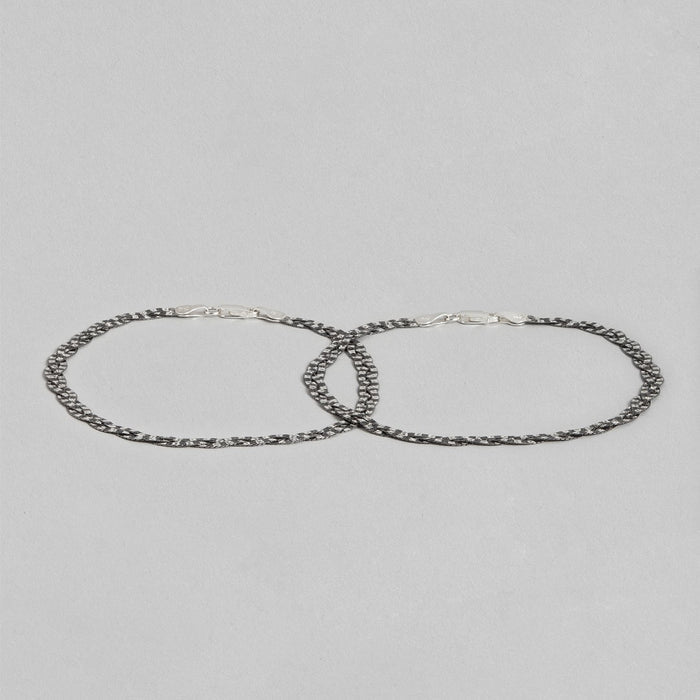 Black Tangled 925 Sterling Silver Anklet
