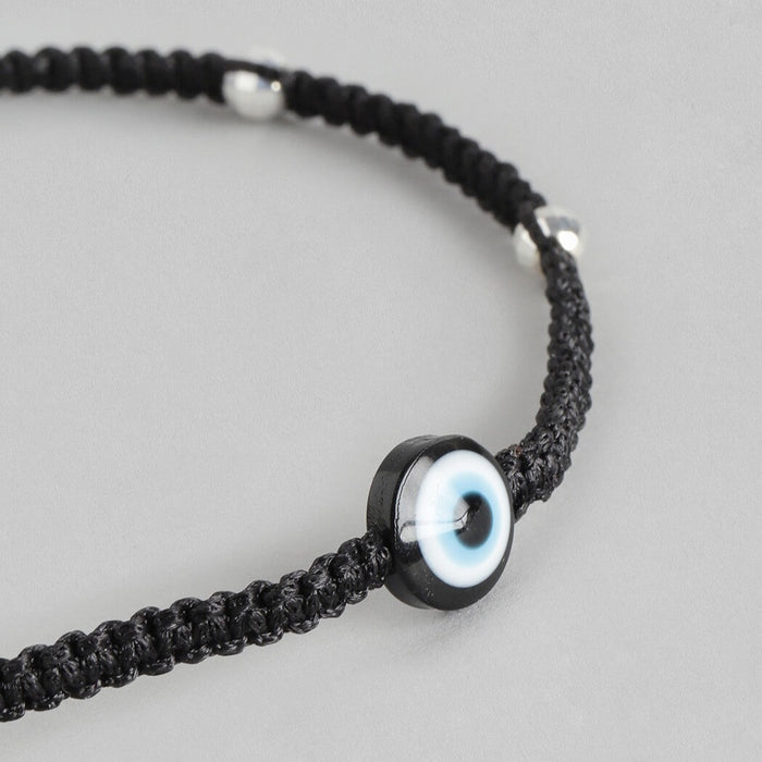 Black Thread with Evil Eye 925 Silver Anklet