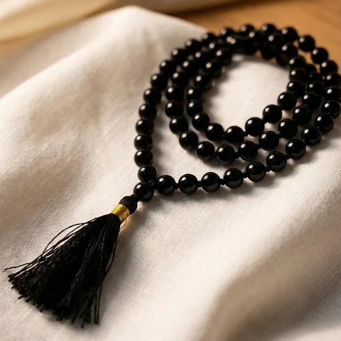 Black Tourmaline Stone Mala 108 Beads - view 4