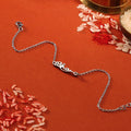 Blessed Bhai Rhodium Plated Silver Rakhi (Link Chain)