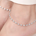 Blooming Beauty 925 Sterling Silver Rhodium-Plated Flower Anklet