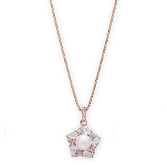 Blooming Beauty 925 Sterling Silver Rose Gold-Plated Flower Pendant