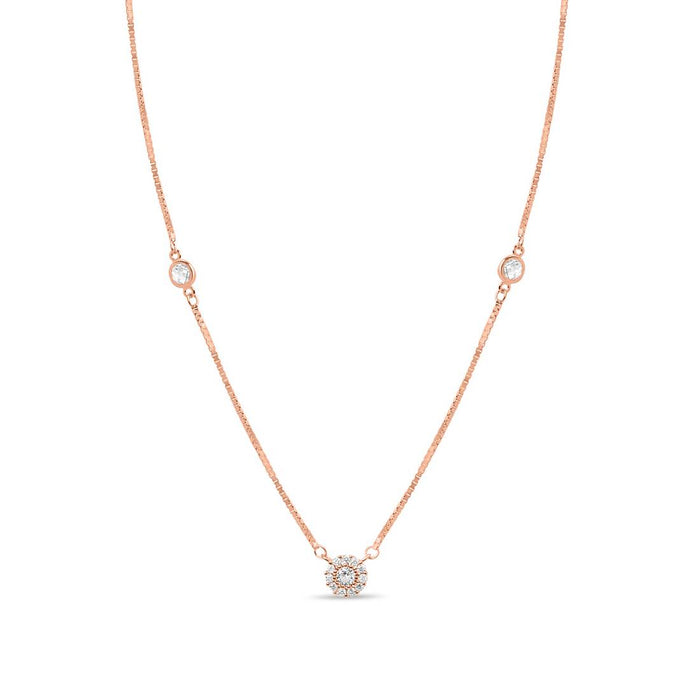 Blooming Beauty Rose Gold Plated 925 Sterling Silver Jewelry Set