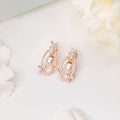 Blooming CZ & Pearl 925 Sterling Silver Rose Gold-Plated Earrings