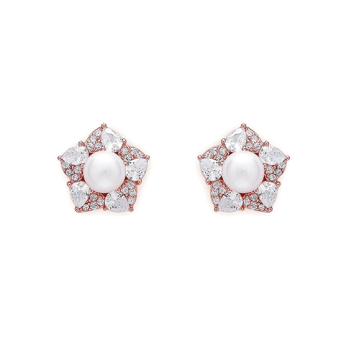 Blooming Elegance Rose Gold-Plated 925 Sterling Silver Jewelry Set