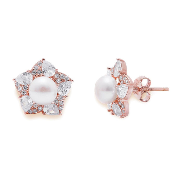 Blooming Elegance Rose Gold-Plated 925 Sterling Silver Jewelry Set