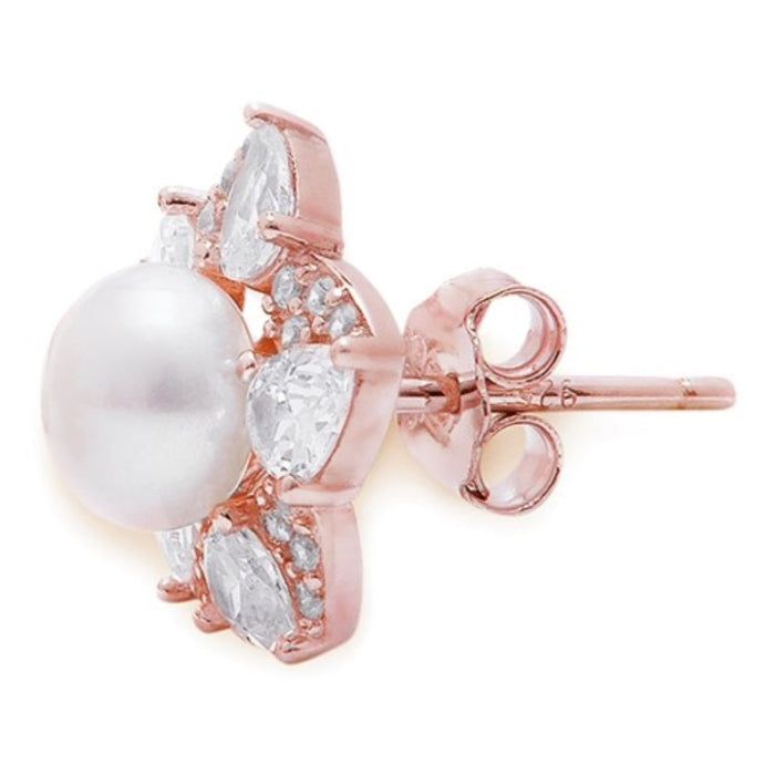 Blooming Elegance Rose Gold-Plated 925 Sterling Silver Jewelry Set