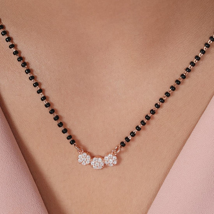 Blooming Elegance Rose Gold Plated 925 Sterling Silver Mangalsutra