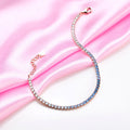Blooming Elegance Rose Gold-Plated CZ 925 Sterling Silver Bracelet